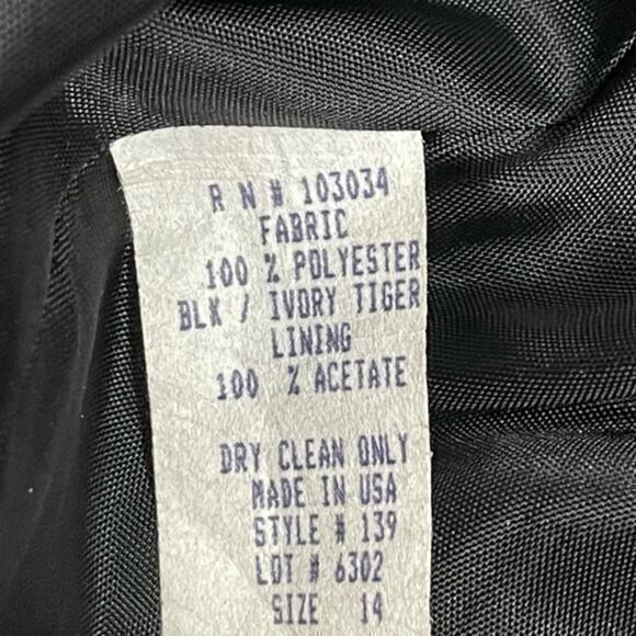 Giancarlo Ferrari Black & Ivory Tiger Print Faux Fur Vintage Coat Size 14 - Picture 7 of 11